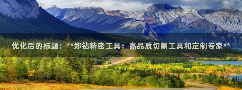 彩神v8是真的挣钱吗安全吗：优化后的标题：**郑钻精密工具：高品质切割工具和定制专家**