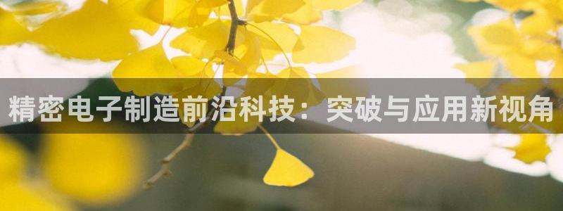 彩神vip购彩大厅：精密电子制造前沿科技：突破与应用新视角