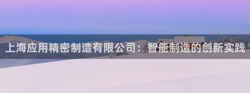 彩神v：上海应用精密制造有限公司：智能制造的创新实践